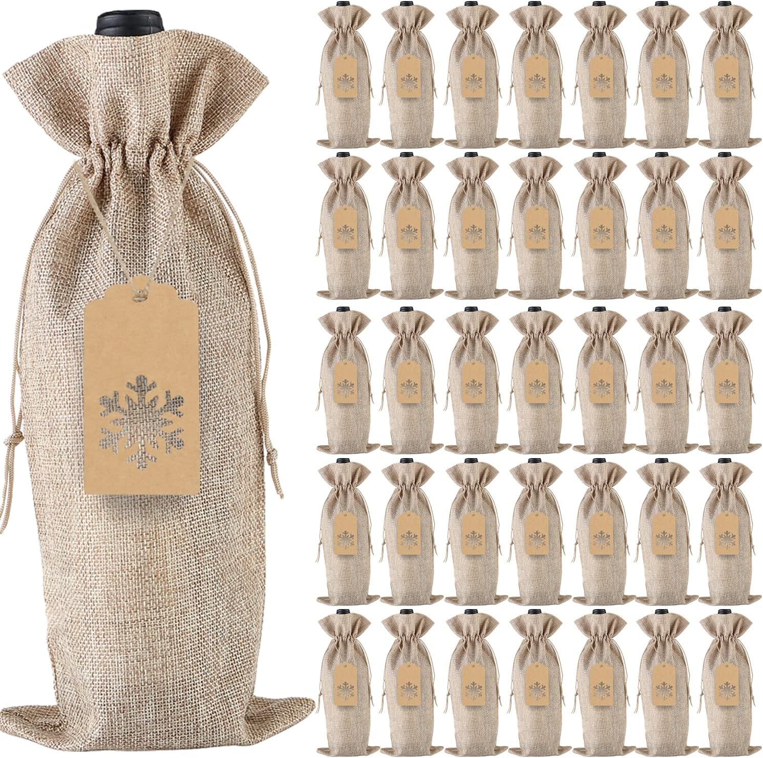 Burlap Wine Bottle Gift Bags