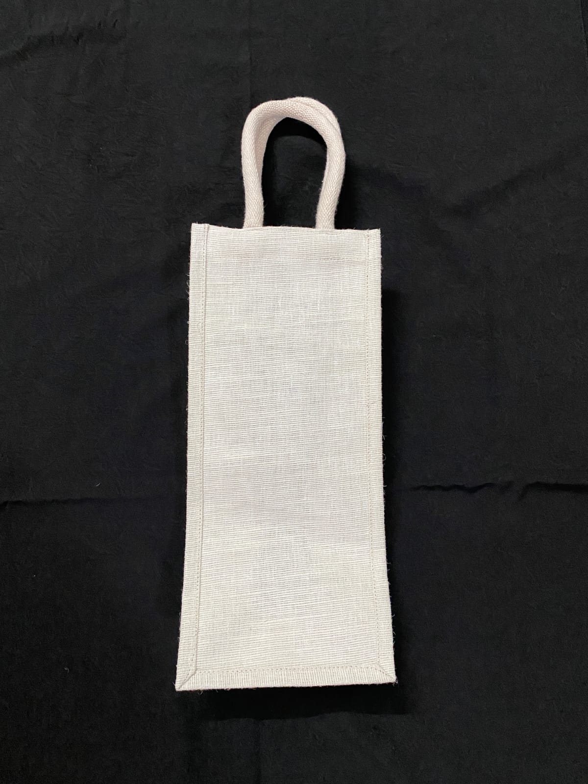 Jute drinks Bottle Bag with Bamboo Handles