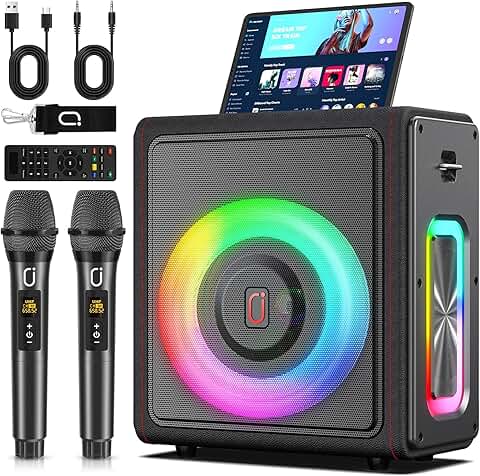Wireless Karaoke Machine with Dual Microphones