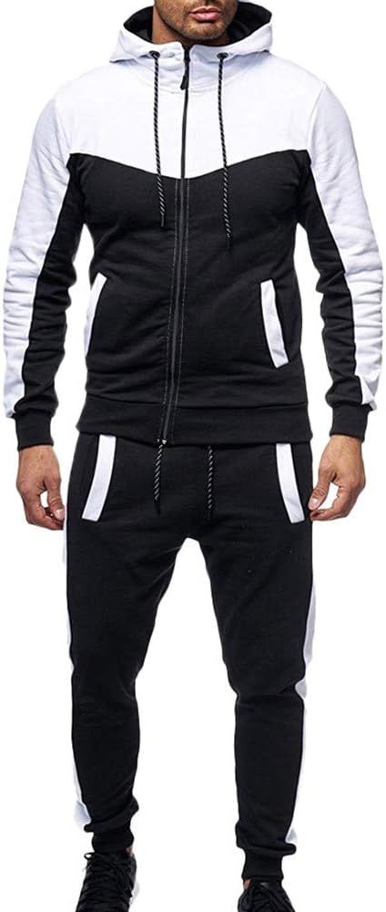 Men's Black and White Tracksuit