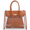 3-Piece Transparent and Black Handbag Set