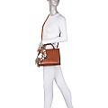 Elegant Ostrich Pattern Handbag and Wallet Set