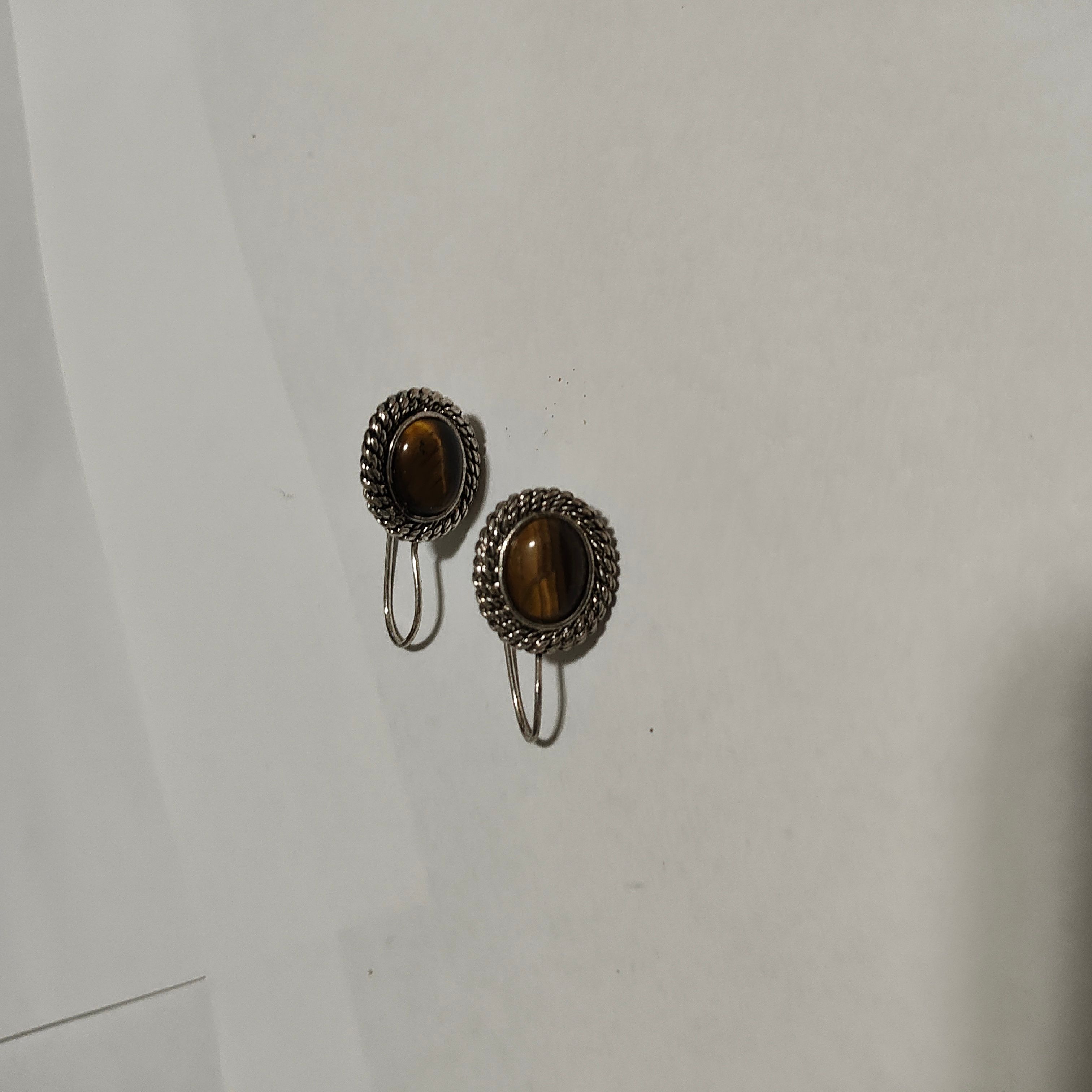 Vintage Brown Stone Earrings