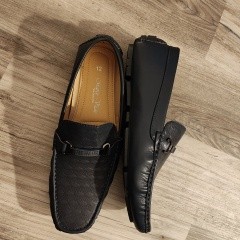 Marco Vitale-leather dress loafers Navy blue Sz: 12