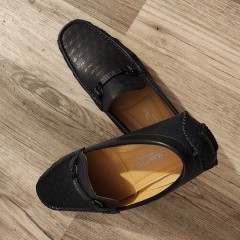 Marco Vitale-leather dress loafers Navy blue Sz: 12