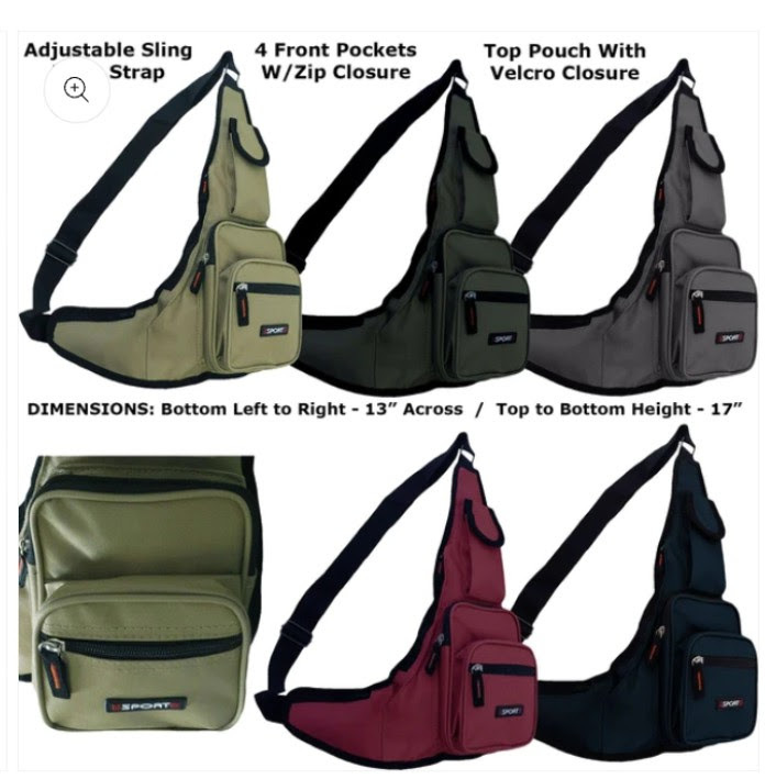 Multi-Pocket Sling Shoulder Bag
