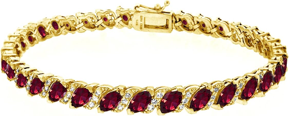 Elegant Ruby and Gold Tennis Bracelet