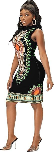 African Print Bodycon Dress