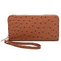 Elegant Ostrich Pattern Handbag and Wallet Set