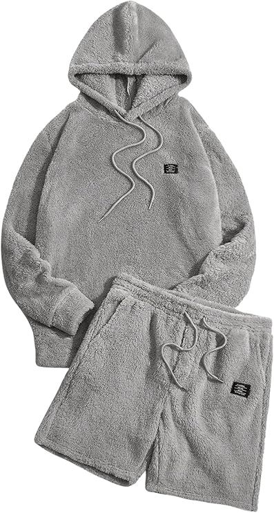 Gray Fleece Hoodie and Shorts Set