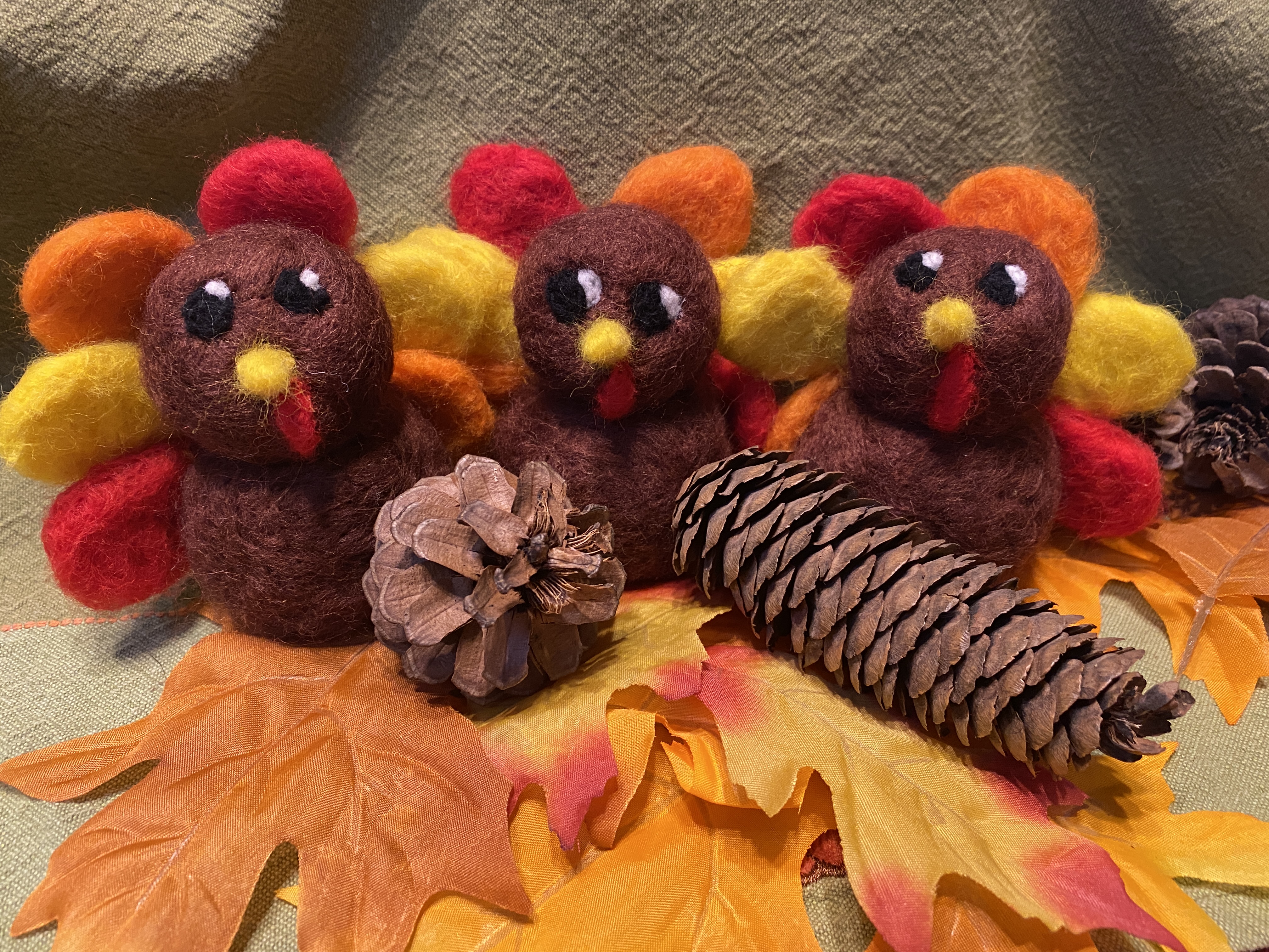 Handmade Felt Turkey Decorations