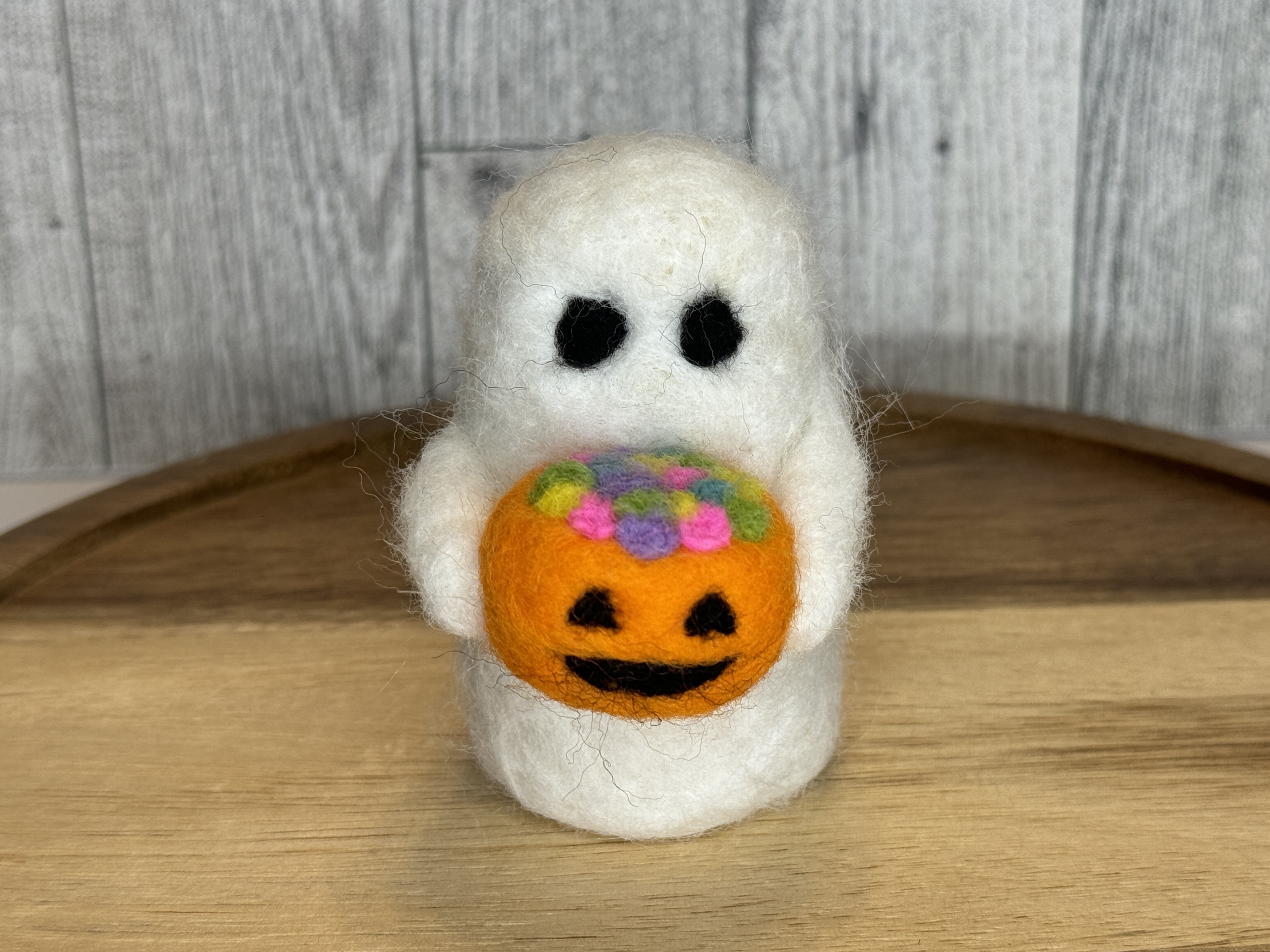 Felted Ghost Halloween Decoration