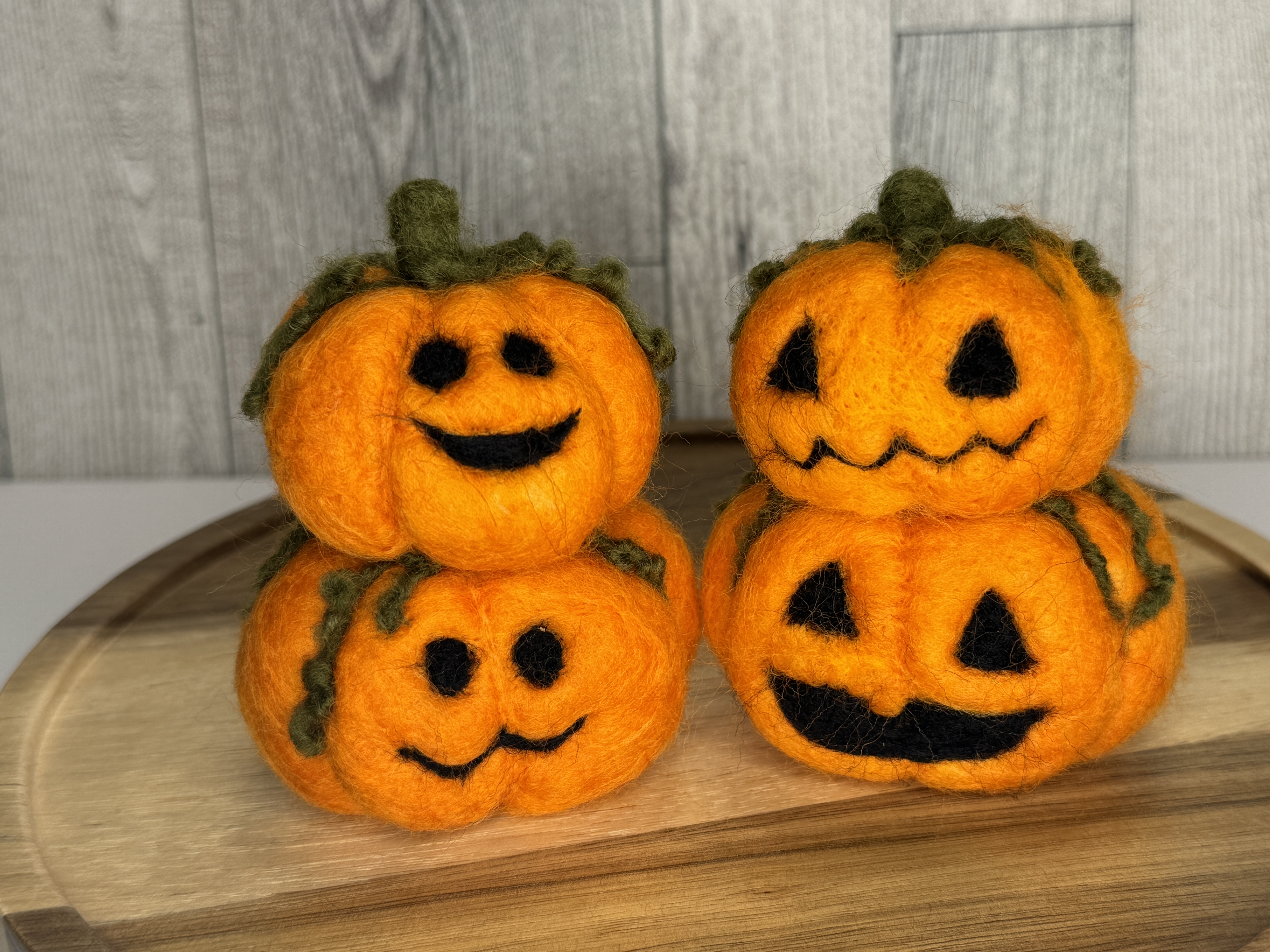 Handmade Felted Pumpkin Decorations
