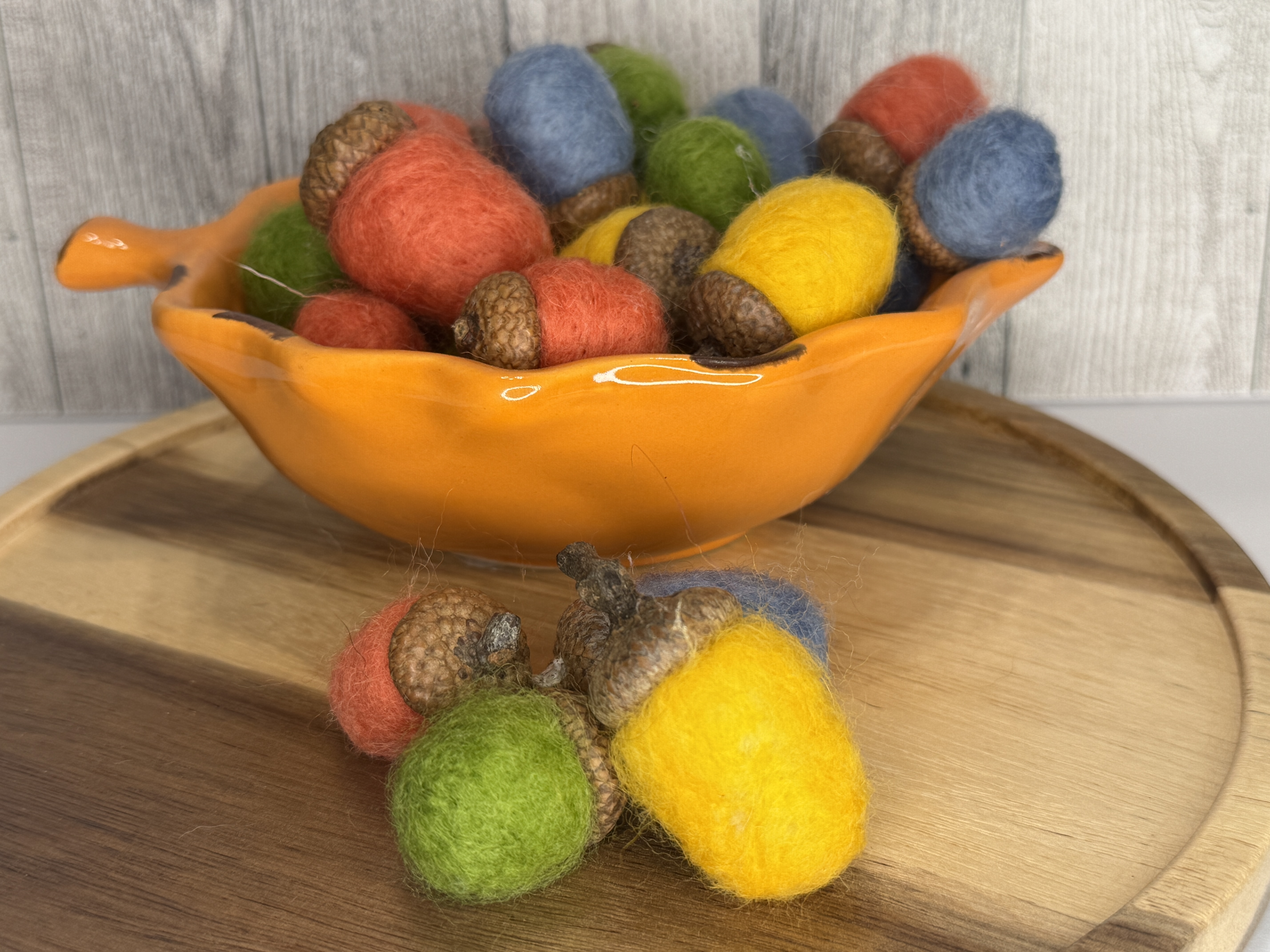 Handmade Needle Felted Wool Acorns