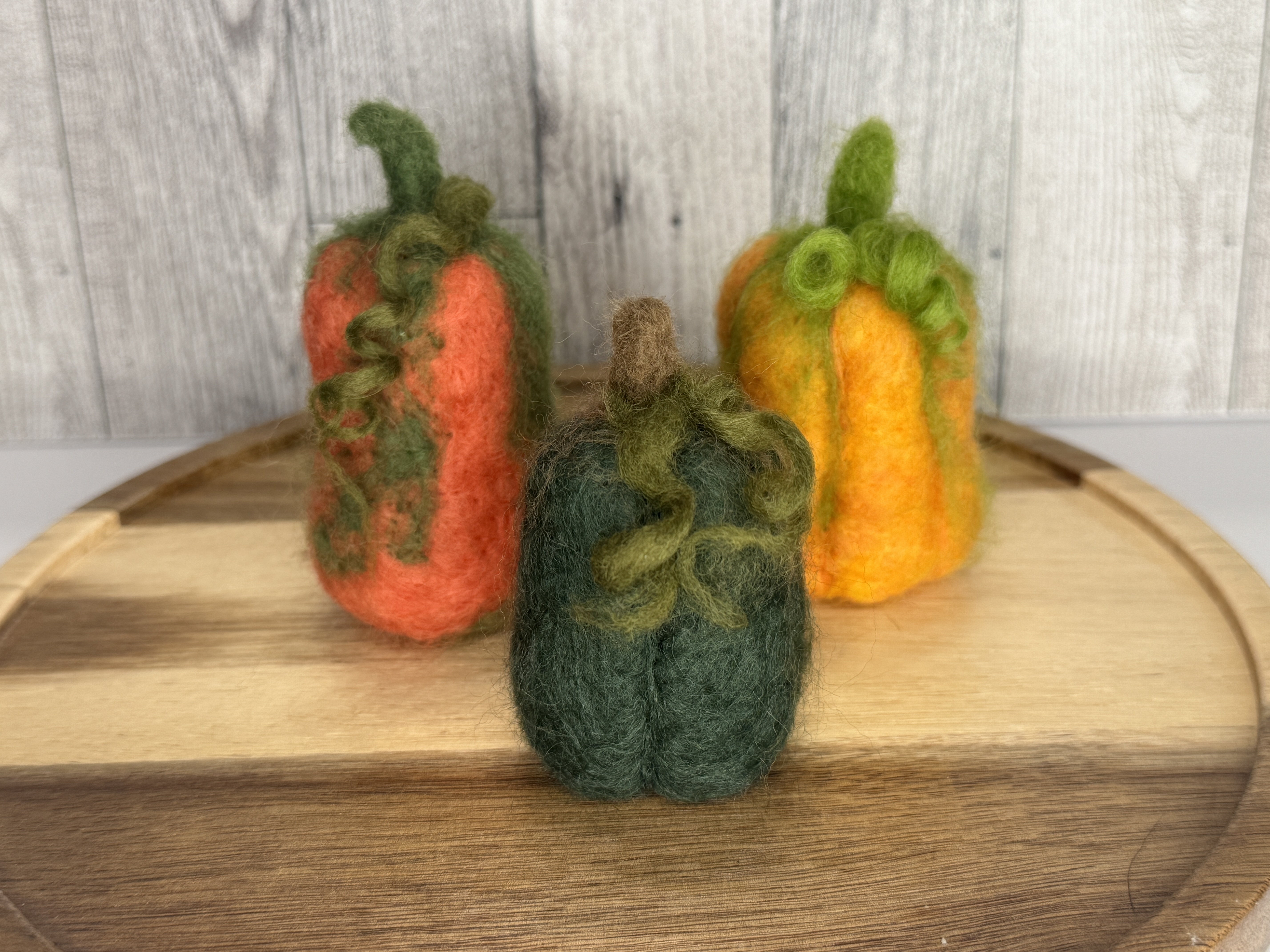 Handmade Felted Pumpkins