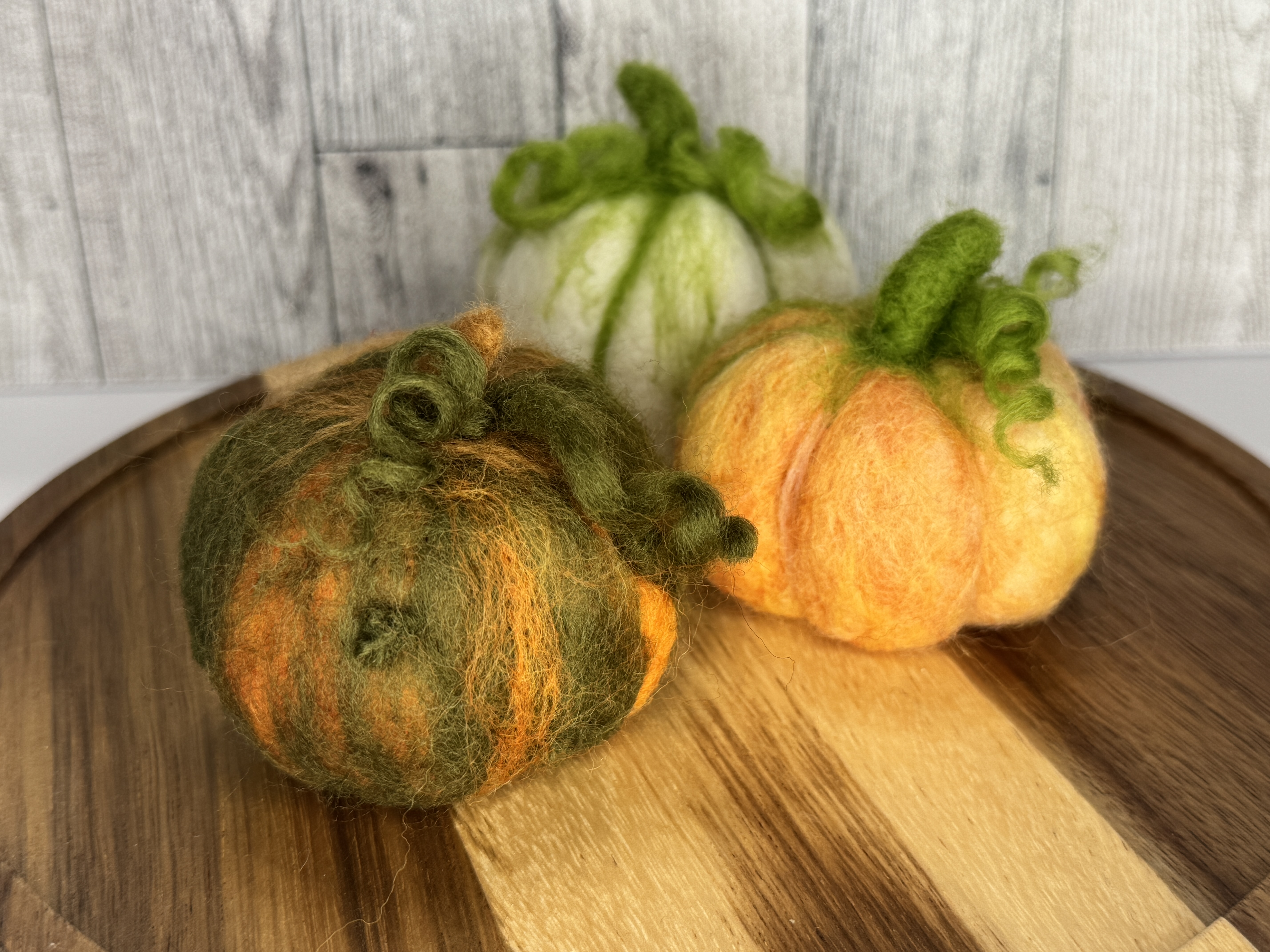 Handmade Felted Pumpkins