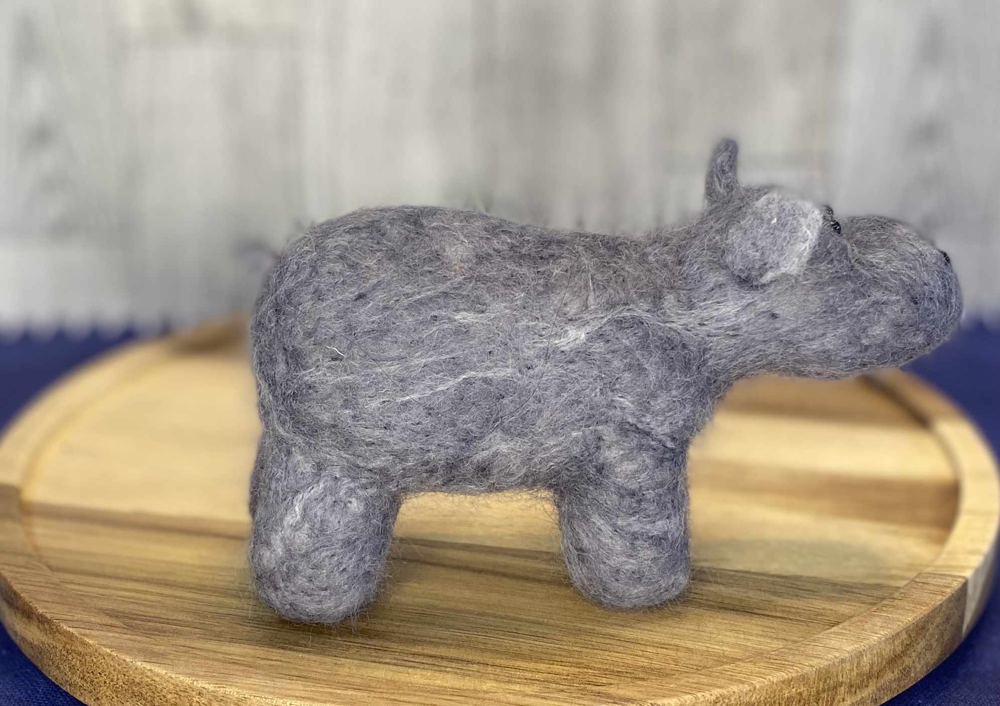 Handmade Needle Felted Hippo