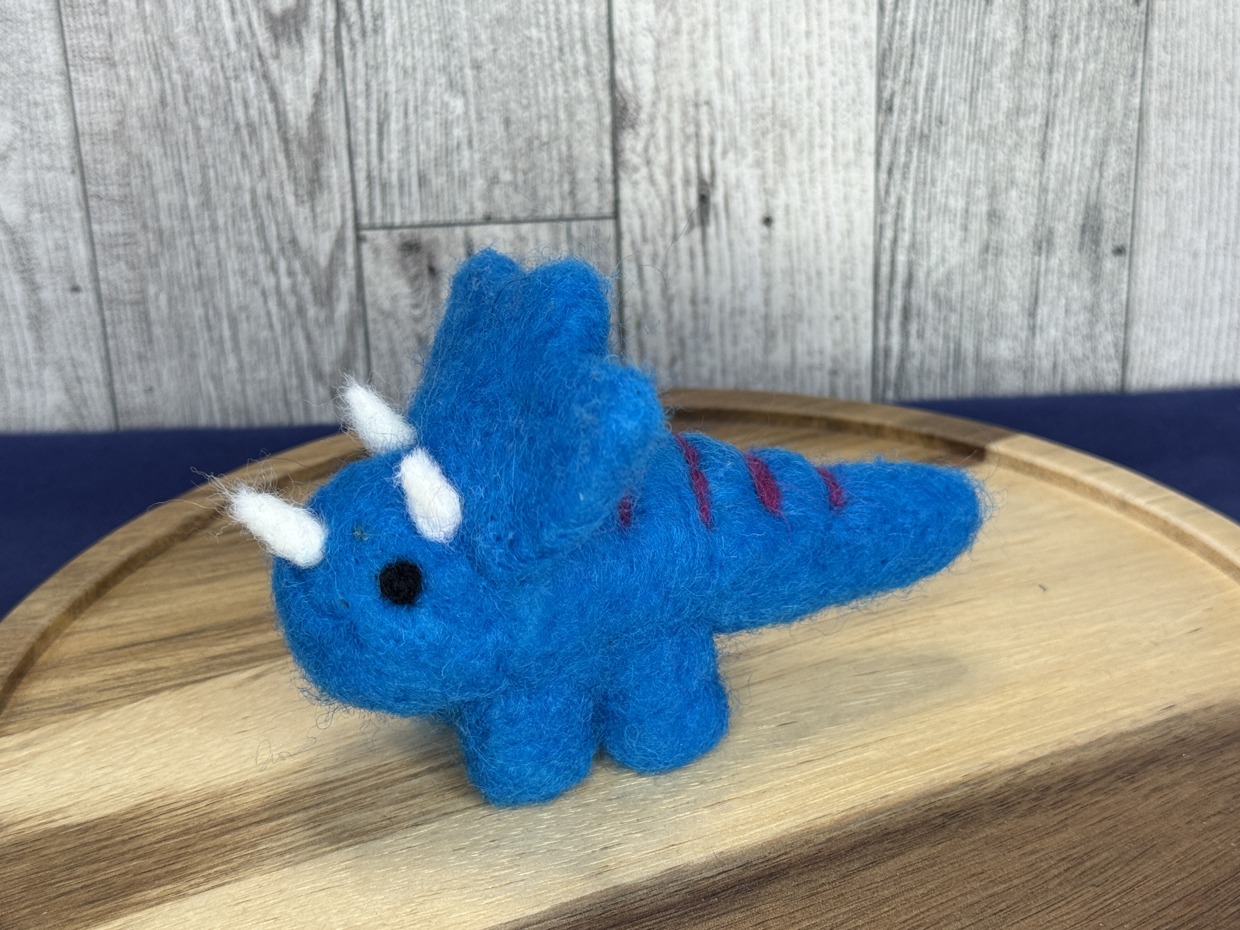 Handmade Needle Felted Triceratops 