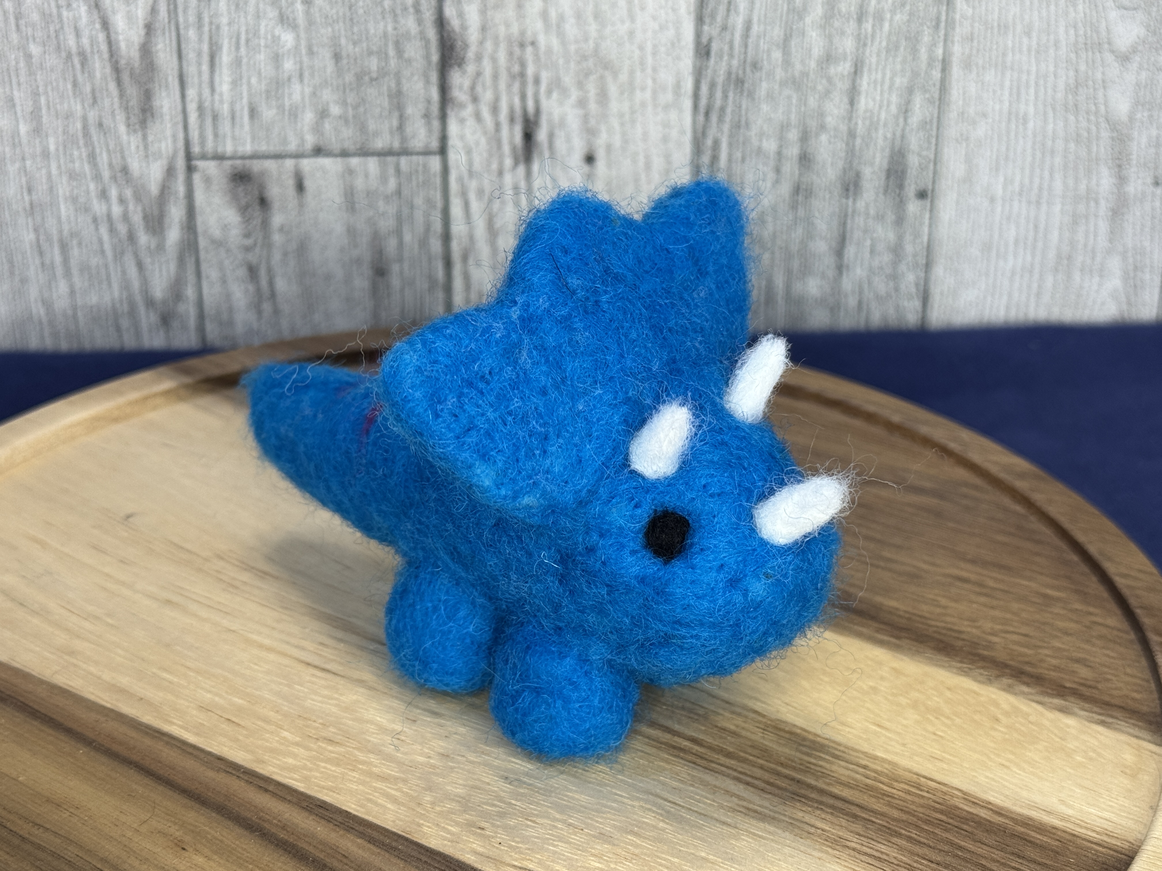 Handmade Needle Felted Triceratops 