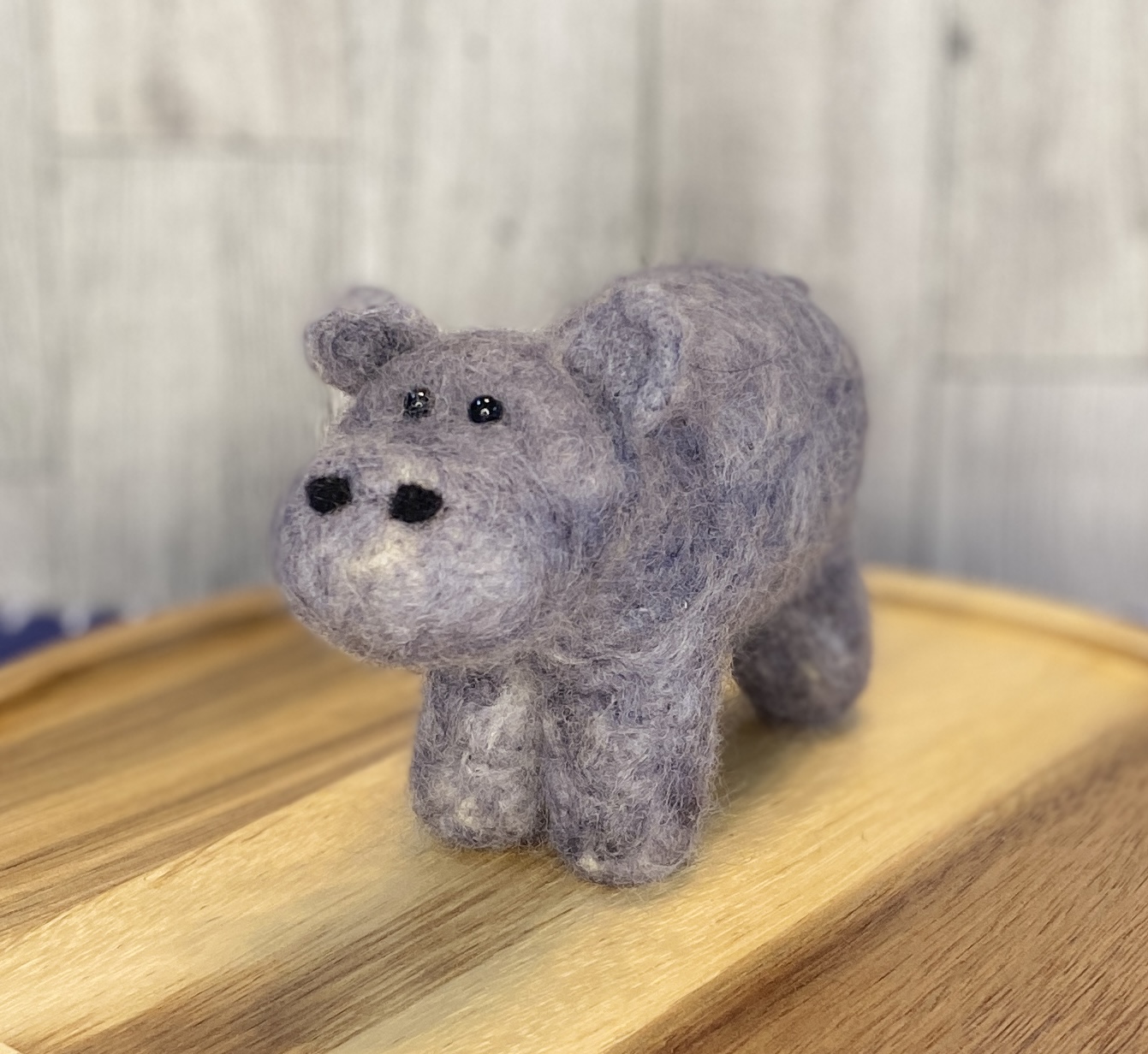 Handmade Needle Felted Hippo