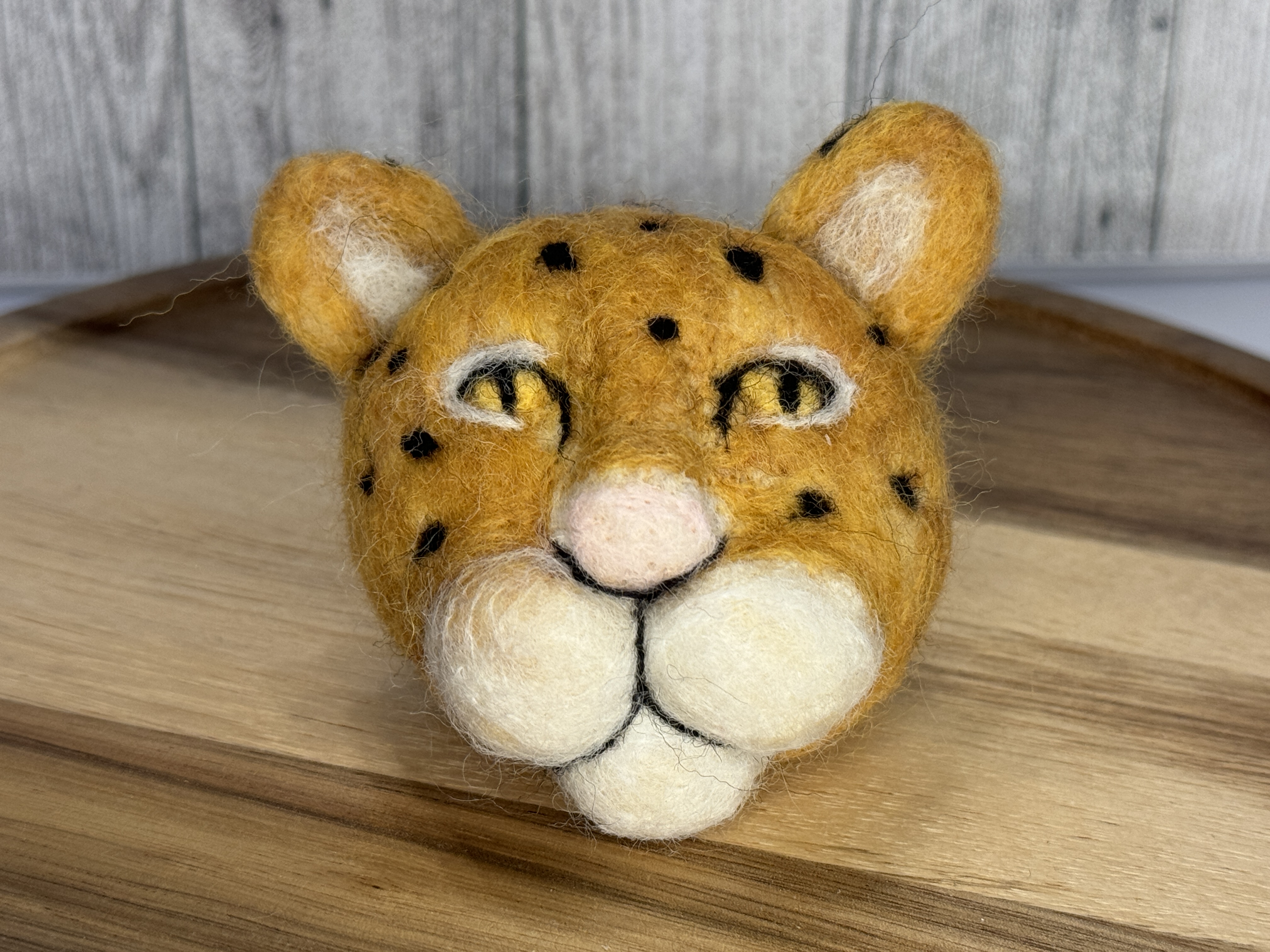 Felted Jaguar Head Sculpture