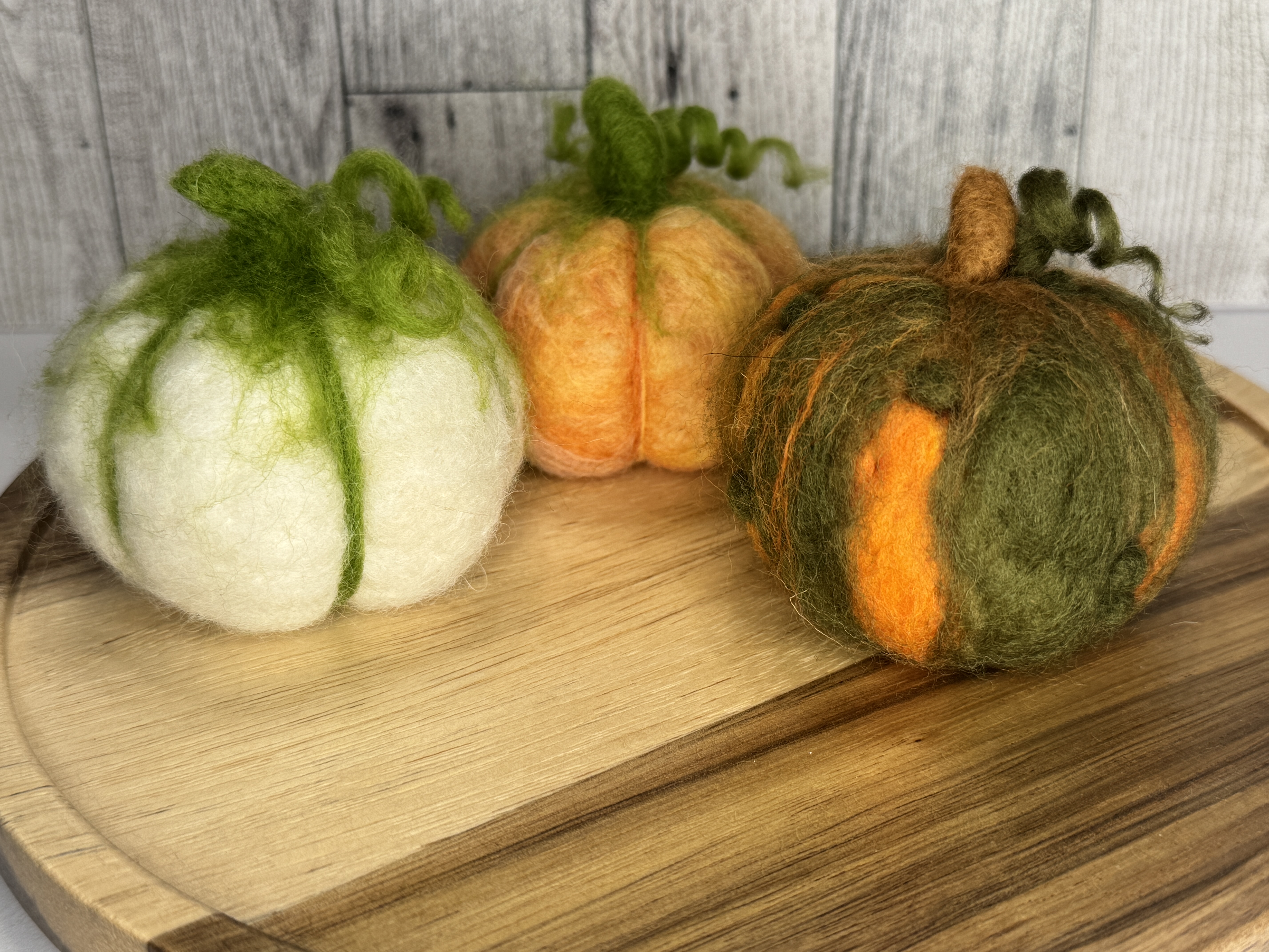 Handmade Felted Pumpkins