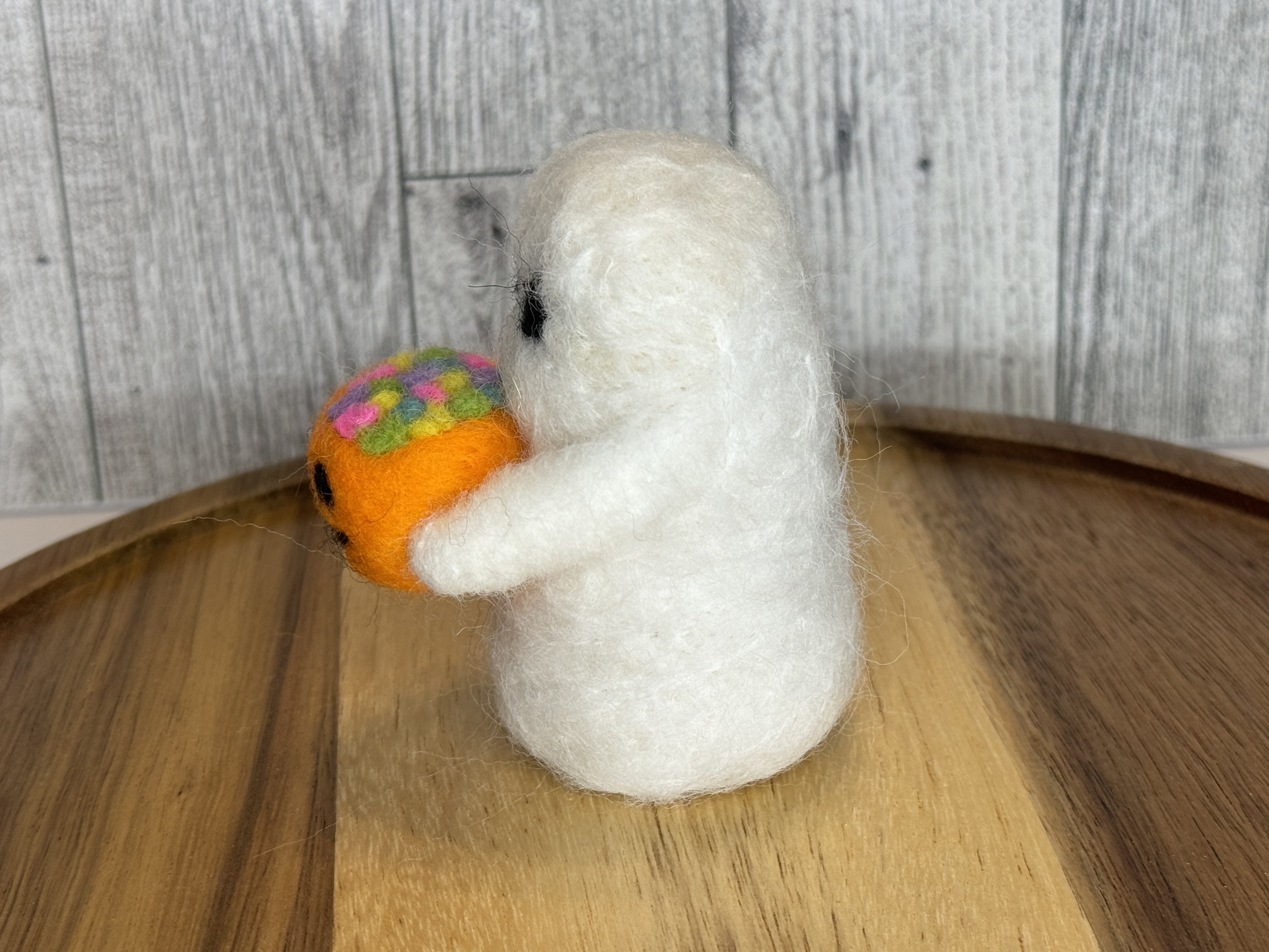 Felted Ghost Halloween Decoration