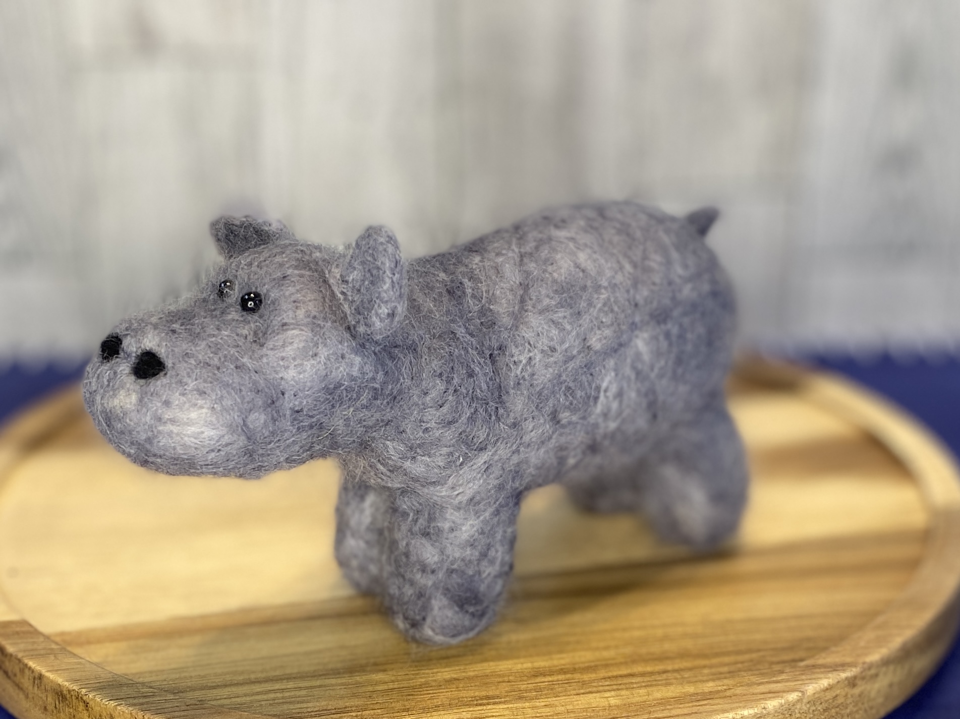 Handmade Needle Felted Hippo