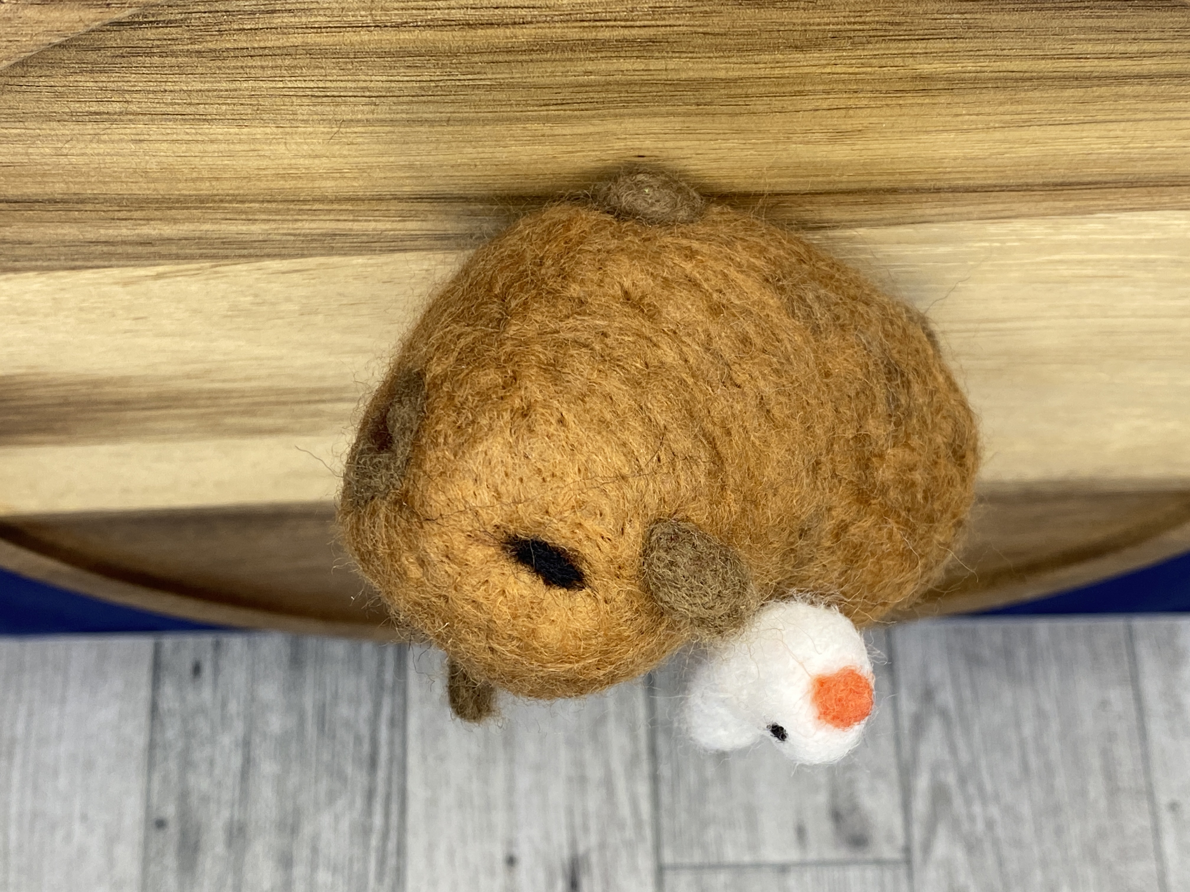 Handmade Needle Felted Capybara and Bird