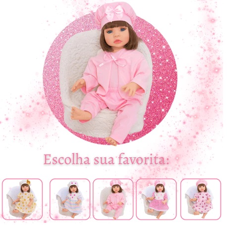 Boneca Bebê Reborn Silicone Bebe Barata Realista 100% Vinil siliconado + itens