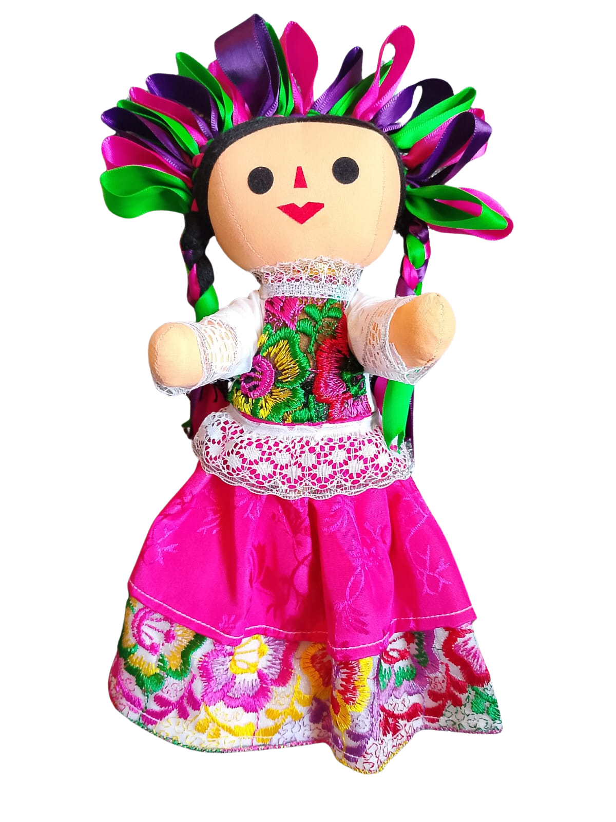 Muñeca artesanal Lele 27 cm aprox Vestido Especial