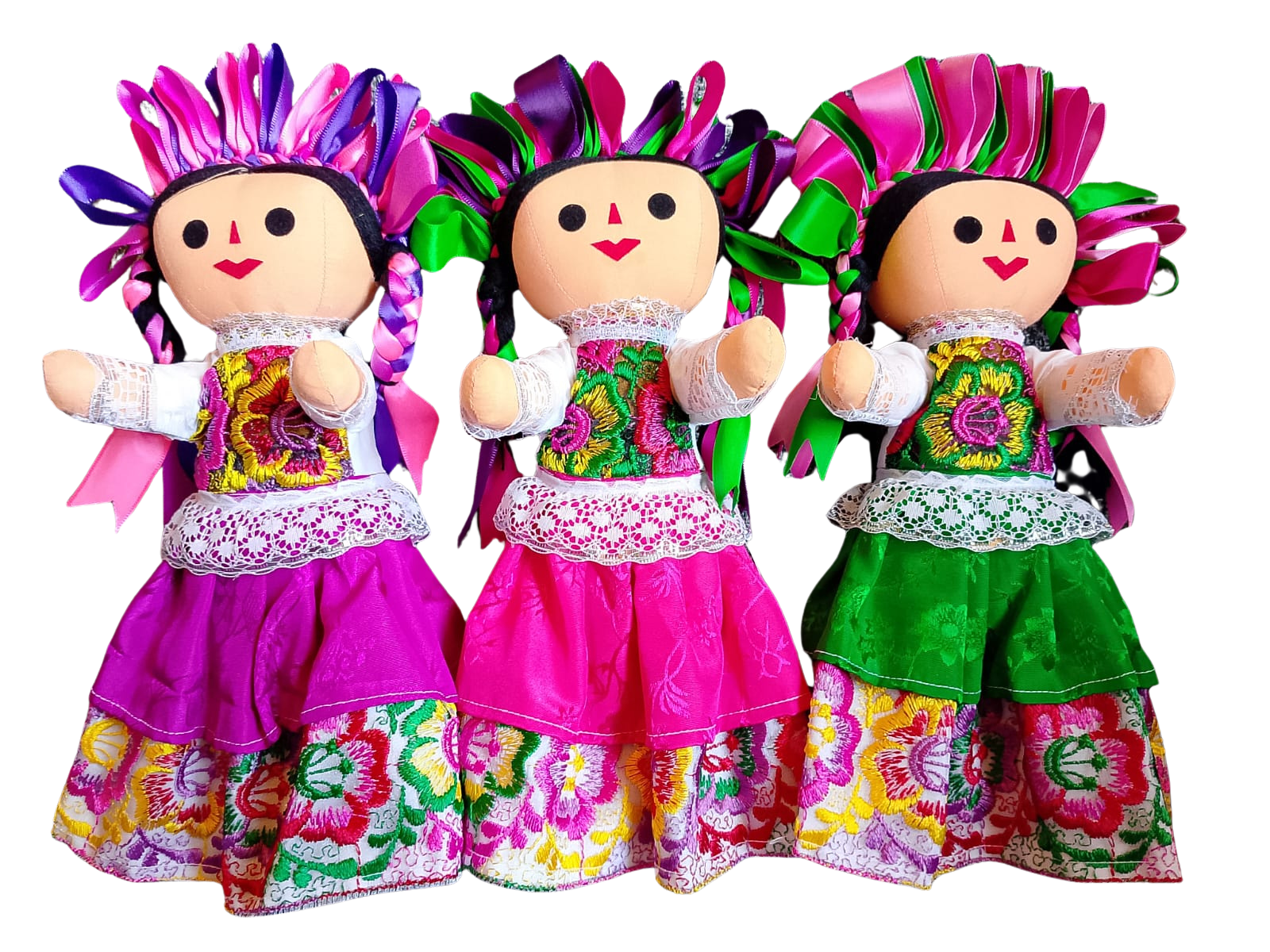 Muñeca artesanal Lele 27 cm aprox Vestido Especial