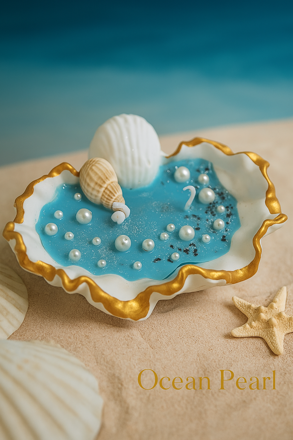 Ocean Pearl Shell Candle