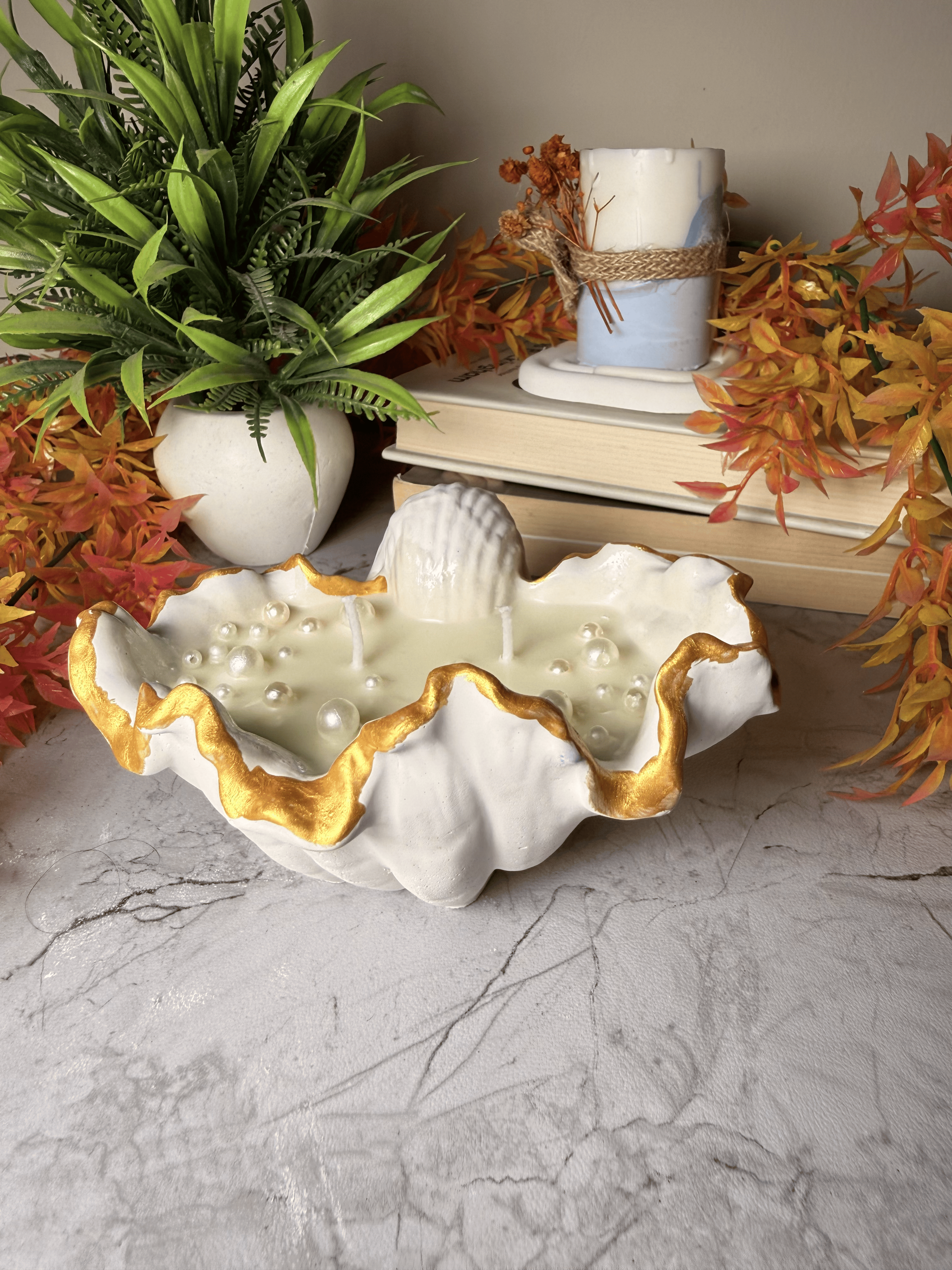 Ocean Pearl Shell Candle