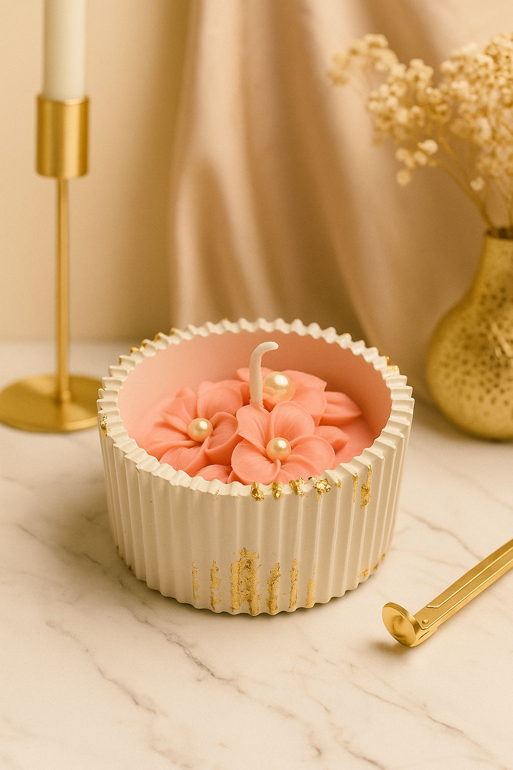 Line Jar Peony Flower Scented Candle