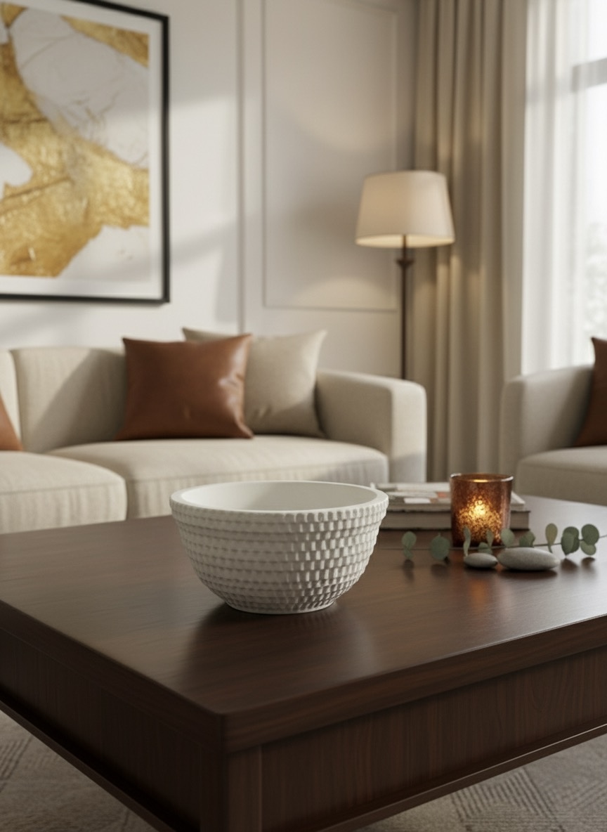 Textured Ceramic Bowl – Luxury Multipurpose Décor & Candle Holder