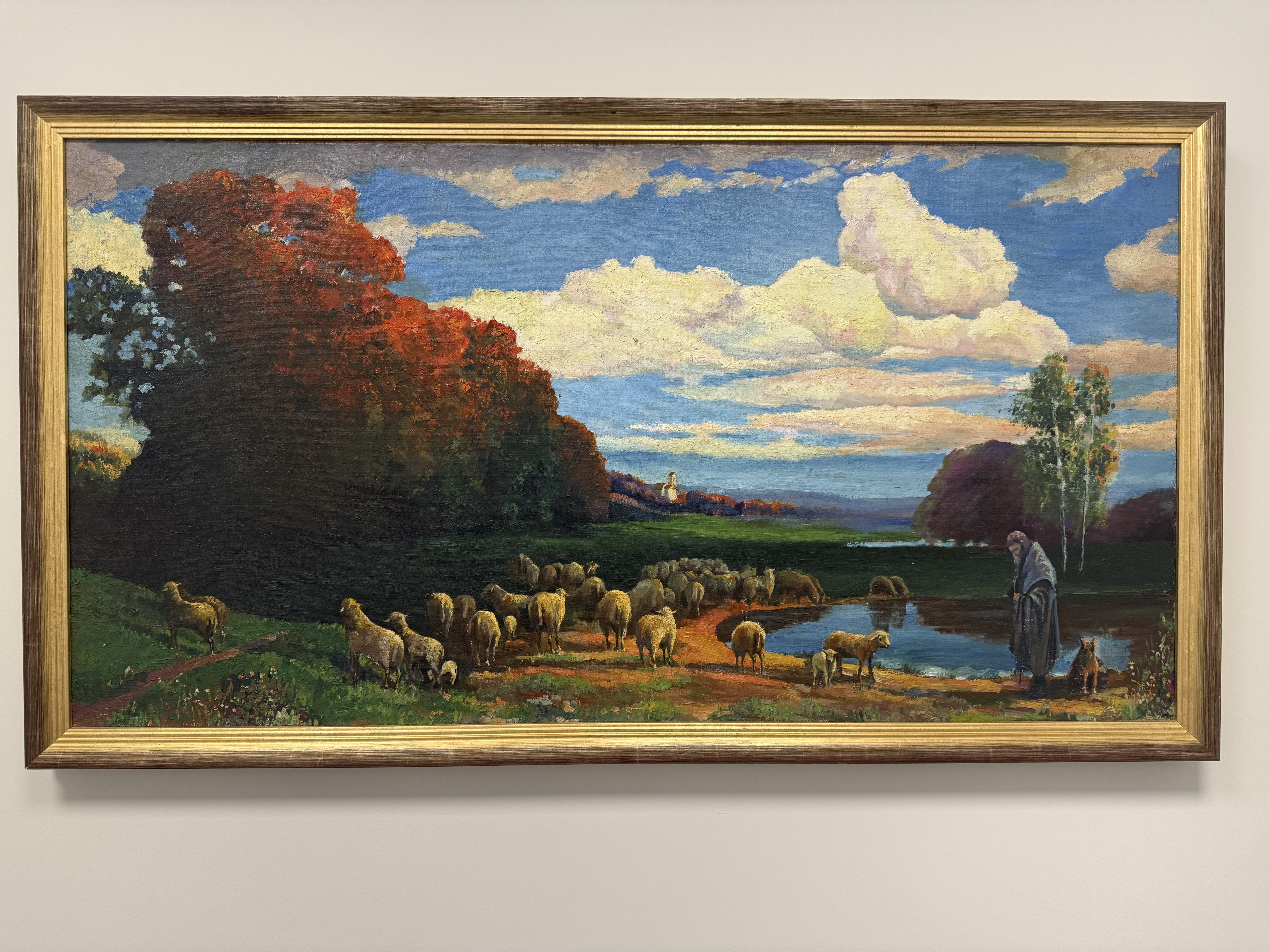 EW maal koopia Hermann Rüdisühli "Abendläuten" 64x122cm