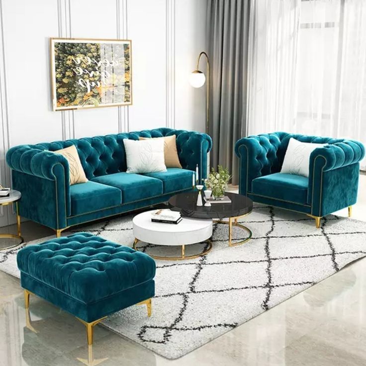 Luxury Velvet Sofa Set