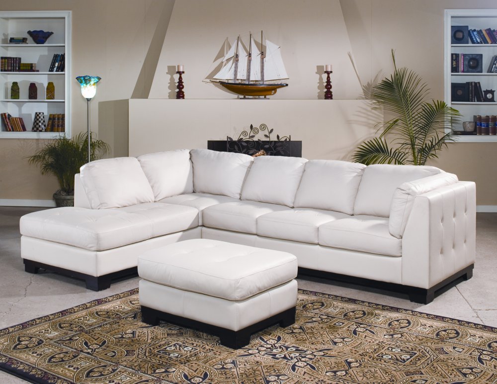 Modern White Sectional Sofa Set