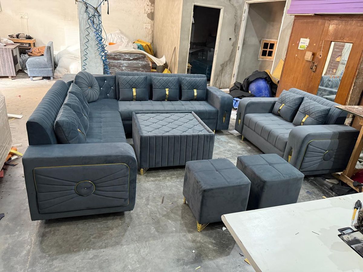 Modern Dark Blue Sofa Set