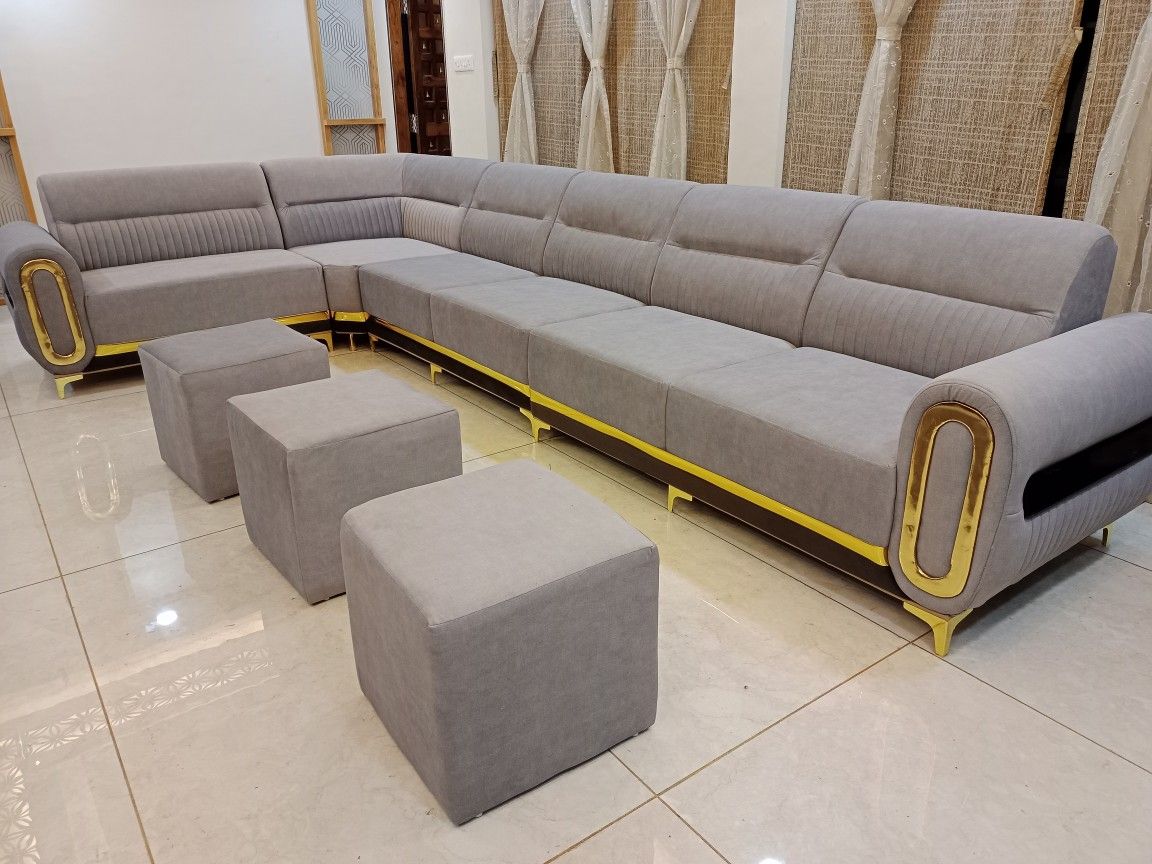 Modern L-Shaped Sectional Sofa Set