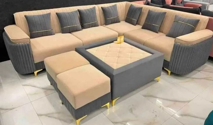 Modern L-Shaped Sofa Set
