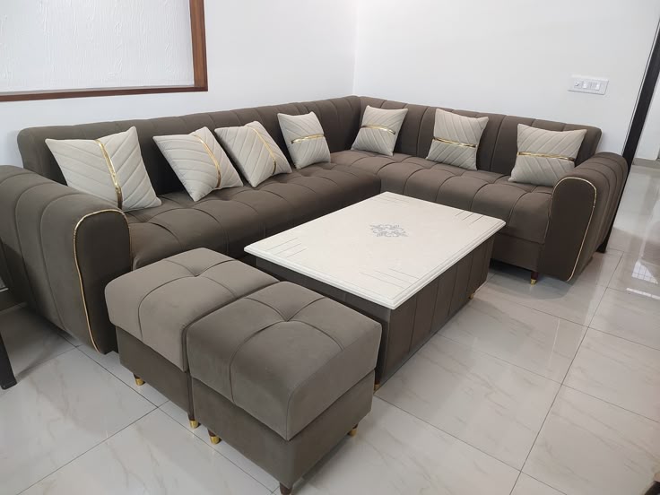 Modern L-Shaped Sofa Set