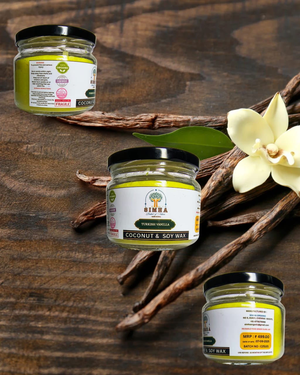 Turkish Vanilla Scented Jar  Candle