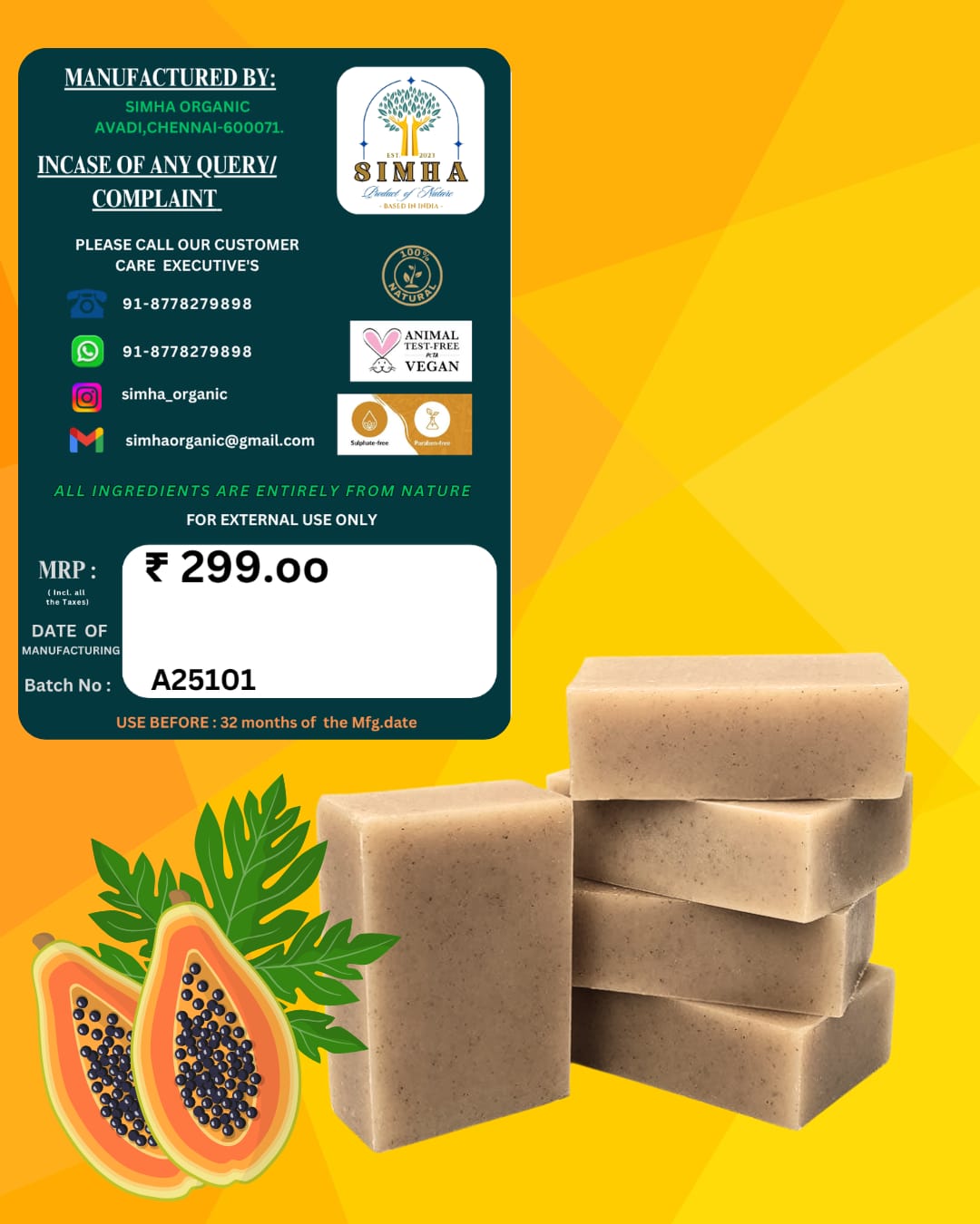 Nature Papaya Bathing Bar