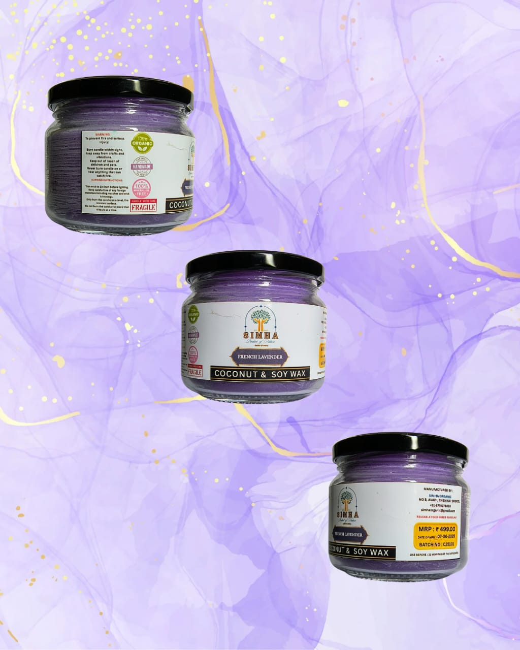 French Lavender Scented Jar Candle