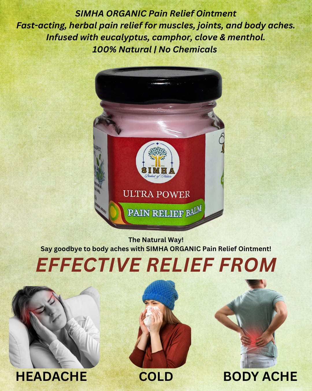 SIMHA Organic Pain Relief Balm