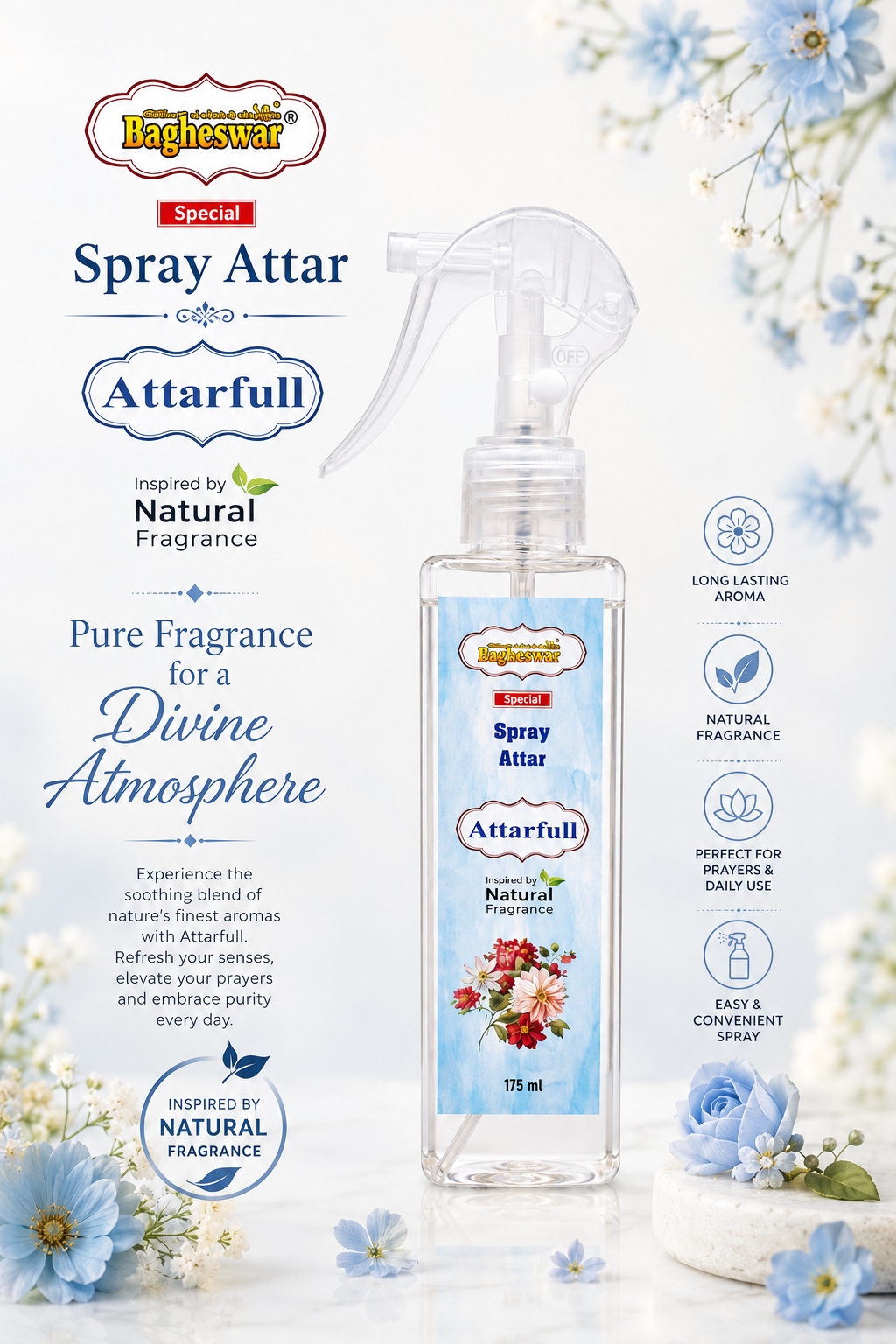 Bagheswar Attarful Premium Spray Attar 175ml