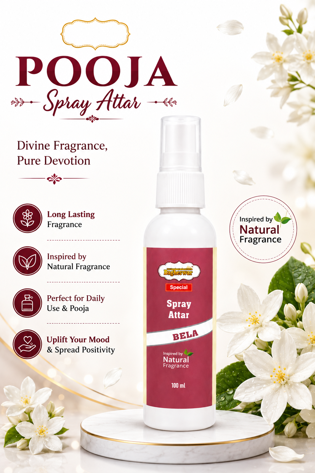 Bagheswar Bela Spray Attar 100ml