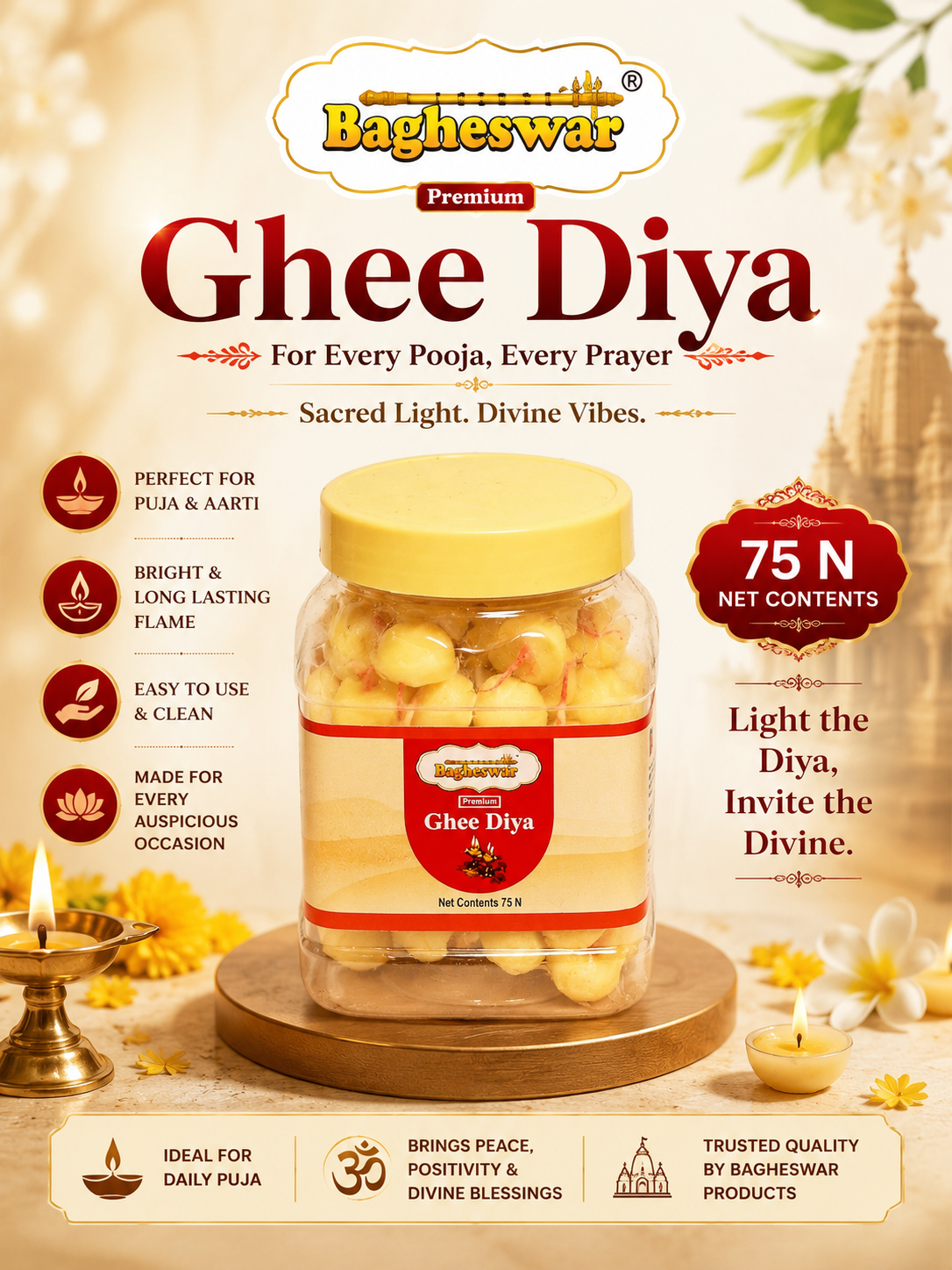 Bagheswar Ghee Diya – 75N